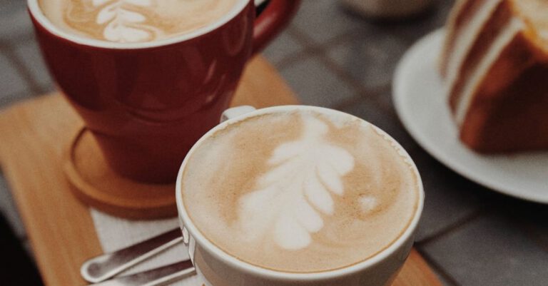 Beverages - Two Cups of Brown Coffee on Top of Brown Tray